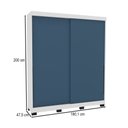 Ver imagem 4 de Guarda-roupa Casal Madri 2 Portas 2 Gavetas Azul/branco - Politorno