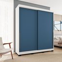 Ver imagem 1 de Guarda-roupa Casal Madri 2 Portas 2 Gavetas Azul/branco - Politorno