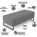 Ver imagem 3 de Puff Decorativo Sala de Estar Bali W01 Base Ferro 120x50 cm Suede Pied Poule - Lyam Decor