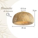 Ver imagem 7 de 2 Luminaria Fibra Natural Bambu Artesanal Plafon Nat66