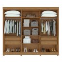 Ver imagem 3 de Guarda-roupa Casal Bertha 6 Portas 4 Gavetas Amêndoa Clean - Moveis Lopas