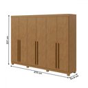 Ver imagem 4 de Guarda-roupa Casal Bertha 6 Portas 4 Gavetas Amêndoa Clean - Moveis Lopas