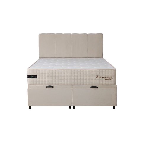 Kit Premium Box Baú Casal 1,38 - Bege