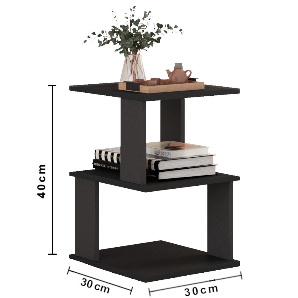 Mesa de Centro Sala MDF Mesinha Auxiliar Madeira MVD Moveis - 3