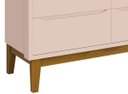 Ver imagem 3 de Cômoda 6 Gavetas Classic New Rosa Fosco com Madeira - MoveisAqui