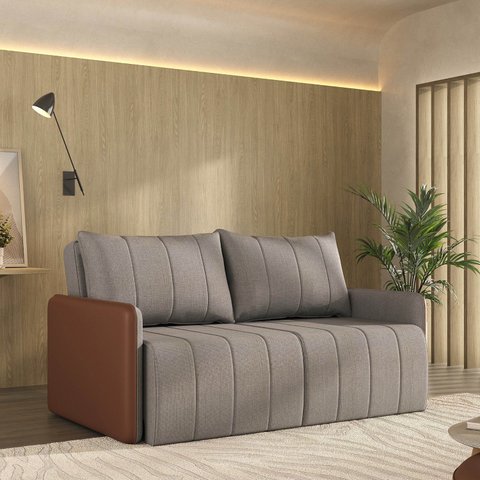 Sofá Cama Retrátil e Reclinável 3 Lugares 180cm Jequitibá CabeCasa MadeiraOriginals