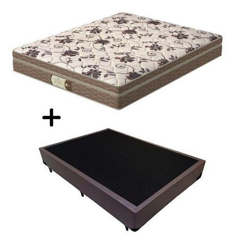 Cama Box Casal + Colchão Mola Ensacada Probel Style Pillow Euro Casal