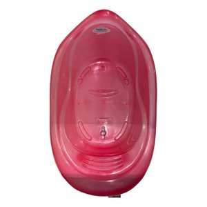 Banheira Bebê 22 Lts Valvula Água Transparente Plastibrasil Cor Rosa Lisa