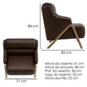 Ver imagem 3 de Poltrona Decorativa Madri Pes Madeira Courino Tcs 721 Moll