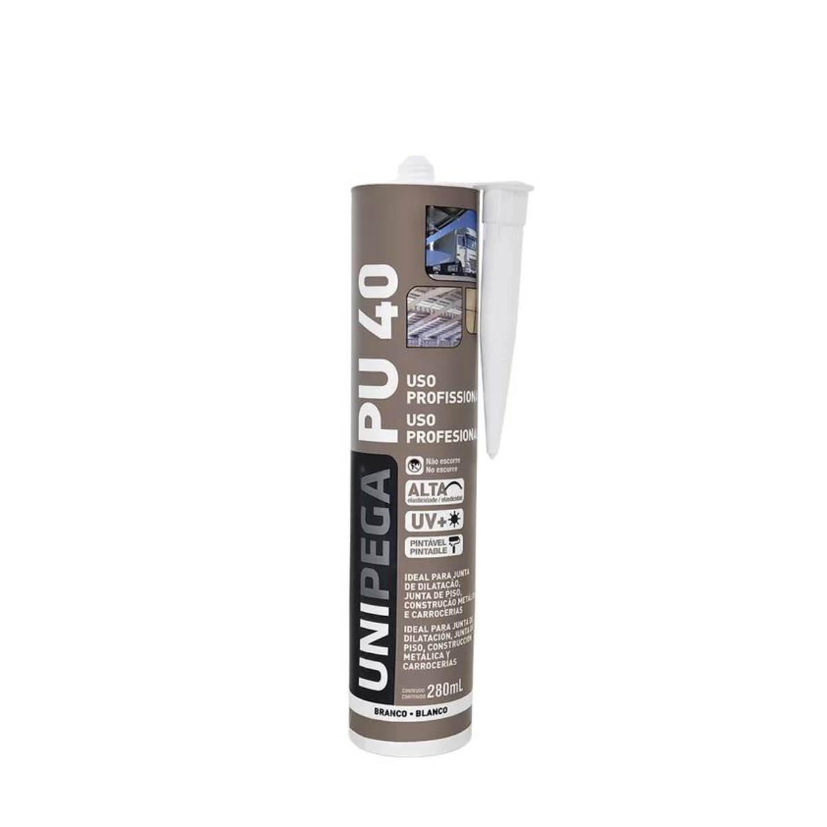 Kit 6 Adesivo Pu 40 Profissional 280ml Unipega Cinza - 2