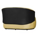 Ver imagem 3 de Poltrona Namoradeira Sofá Orgânico 2 Lugares Beatriz Suede Composê Corino Preto - Suede Amarelo