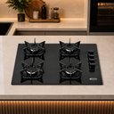 Ver imagem 2 de Cooktop 4 Bocas Vidro Temperado com Trempe Ferro Fundido e Acendimento Automático Clarice