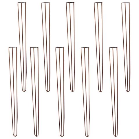 Kit 10 Pés de Metal 90 CM Hairpin Legs Aparador e Mesa de Canto Bronze
