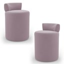 Ver imagem 1 de Kit 02 Puffs Decorativos Orgânicos Living Aegon Minimalista Veludo Rosê - Desk Design
