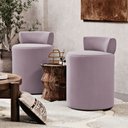 Ver imagem 2 de Kit 02 Puffs Decorativos Orgânicos Living Aegon Minimalista Veludo Rosê - Desk Design