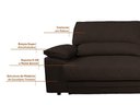 Ver imagem 3 de Sofá Leon 2,30m com Molas Retrátil Reclinável Velosuede - Netsofas - Marrom