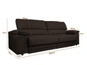Ver imagem 2 de Sofá Leon 2,30m com Molas Retrátil Reclinável Velosuede - Netsofas - Marrom