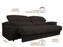 Ver imagem 4 de Sofá Leon 2,30m com Molas Retrátil Reclinável Velosuede - Netsofas - Marrom