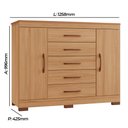 Ver imagem 2 de Comoda Essence 5 Gavetas e 2 Portas 100% em MDF