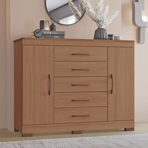 Comoda Essence 5 Gavetas e 2 Portas 100% em MDF
