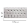 Painel Estofada Paris Botão Capitonê 195cm King Size Para Cama Box Quarto Suede Cinza Claro - - 2
