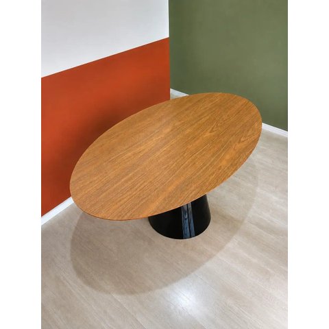 Mesa de Jantar Freijó 180x100cm - Base Cone Oval Preto