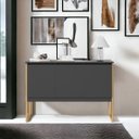 Ver imagem 1 de Aparador Buffet para Sala Industrial Oslo Preto Dourado