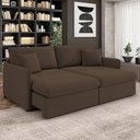 Ver imagem 2 de Sofá Cama Retrátil para Sala de Estar 254cm Una K01 Veludo Marrom - Lyam Decor