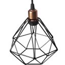 Ver imagem 5 de Lustre Pendente Aramado Triplo Diamante Cobre Rose Gold/preto Cabo Regulável Luminária Agp Ilumini D