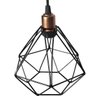 Lustre Pendente Aramado Triplo Diamante Cobre Rose Gold/preto Cabo Regulável Luminária Agp Ilumini D - 5