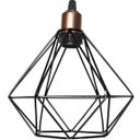 Ver imagem 4 de Lustre Pendente Aramado Triplo Diamante Cobre Rose Gold/preto Cabo Regulável Luminária Agp Ilumini D