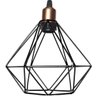 Lustre Pendente Aramado Triplo Diamante Cobre Rose Gold/preto Cabo Regulável Luminária Agp Ilumini D - 4