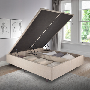Cama Box Baú Queen 158x198x42 Cm Linho com Pistão a Gás