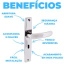 Ver imagem 5 de Fechadura para Porta Interna Aço Inox Polido Cromado + Dobradiças Aço Zincado 3.1/2"