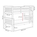 Ver imagem 3 de Beliche Madeira Maciça com Cama Auxiliar 730x715la Mel Acetinado Marjori