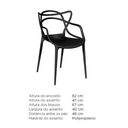 Ver imagem 4 de Cadeira Design Jantar Cozinha Ana Maria Masters Allegra Preto