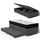 Ver imagem 1 de Cama Box Baú com Colchão de Espuma D45 Pillow In Anjos Ortoconfort + Auxiliar Unique Solteiro 88cm