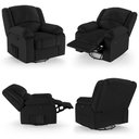 Ver imagem 5 de Poltrona do Papai Reclinável Pietra Glider Giratória Massagem Fh9 Pu Preto - Mpozenato