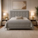 Ver imagem 1 de Cabeceira para Cama Casal Queen Estofada 1,58 ,Mts Liz Vilajo: Suede Camurça
