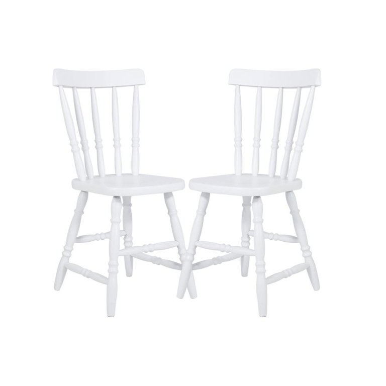 Kit Cadeira Ditália Madeira Maciça Eucalipto 2unidades Cor:branco Kit Cadeira Ditália Madeira Maciça Eucalipto 2unidades Cor:branco