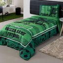 Ver imagem 2 de Kit Edredom + Lençol Plush Fofinho Infantil Dupla Face Dream 3 Peças Solteiro - Futebol.