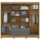 Ver imagem 4 de Guarda Roupa Casal San Lorenzo 8 Portas Freijó Cinza Moval