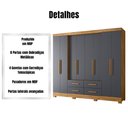 Ver imagem 3 de Guarda Roupa Casal San Lorenzo 8 Portas Freijó Cinza Moval