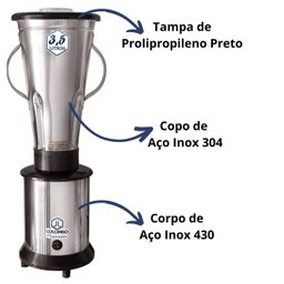Liquidificador Industrial 3,5l Alta Rotação Inox 22000rpm Jl Colombo:220v - 7