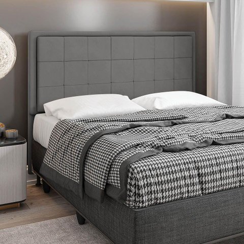Cabeceira Onix Cama Box King 195cm Suede Grafite