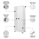 Ver imagem 3 de Sapateira Vertical Multiuso com Chave Versus Carvalho Branco/branco - Incorplac