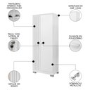 Ver imagem 3 de Sapateira Vertical Multiuso com Chave Versus Carvalho Branco/branco - Incorplac