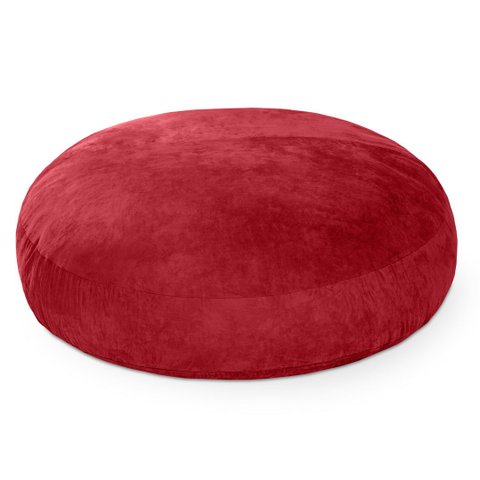 Puff Gigante Redondo 140x20 em Suede Vermelho com Enchimento