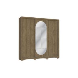 Guarda-Roupa 3 Portas Correr Kappesberg c/Espelho CB01N575 4 Gavetas Nogueira SE - 1