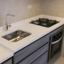 Ver imagem 2 de Pia de Cozinha 1,50MT Granito Branco Pitaya c/Parte Cooktop: Branco Pitaya